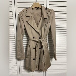 H&M Beige Double-Breasted Trench Coat
